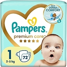 Духи, Парфюмерия, косметика Подгузники Premium Care 1 (2-5 кг), 72 шт. - Pampers