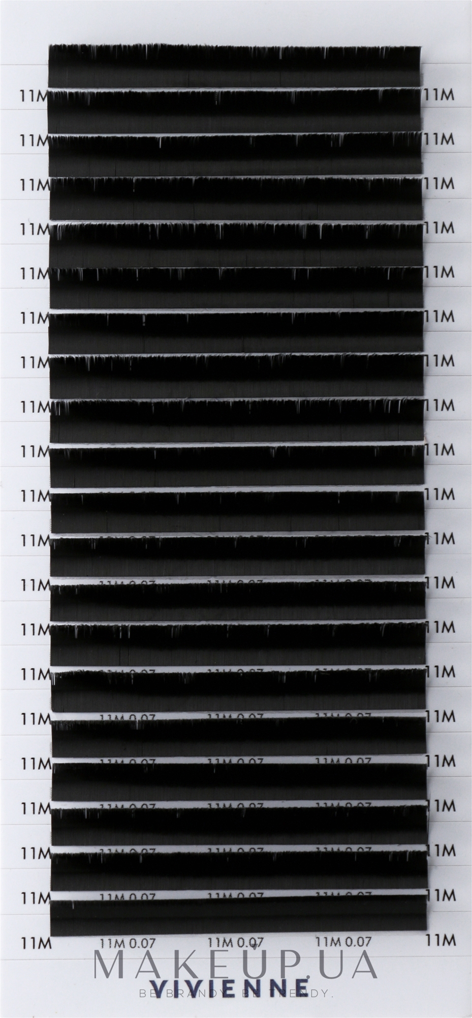 Накладні вії "Elite", чорні, 20 ліній (0,07, M, 11) - Vivienne — фото 1уп