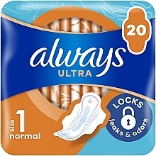 Гігієнічні прокладки, розмір 1, 20 шт. - Always Ultra Normal Plus — фото N1