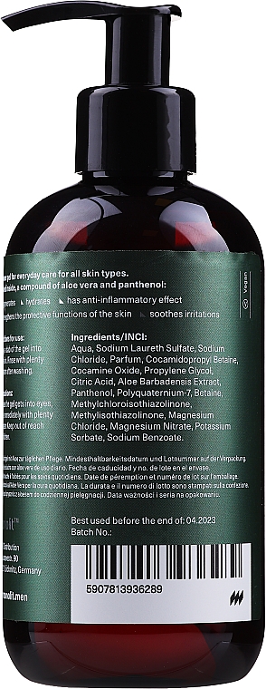 Гель для душа с экстрактом алоэ вера, с дозатором - Monolit Skincare For Men Shower Gel With Aloe Vera Extract — фото N2