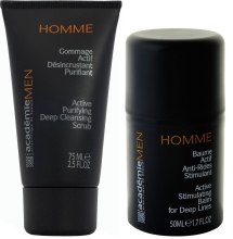 Парфумерія, косметика Набір - Academie Men (scrub/75ml + balm/50ml + bag)