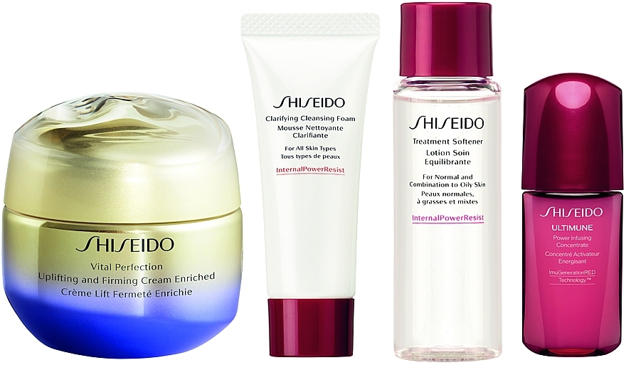 Набор - Shiseido Vital Perfection Enriched Holiday Kit (f/cr/50ml + clean/foam/15ml + f/lot/30ml + f/conc/10ml) — фото N5