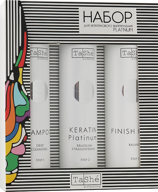 Набор для кератинового выпрямления для блонда - TaShe Professional Keratin Platinum (shm/300ml + mask/300ml + keratin/300ml)