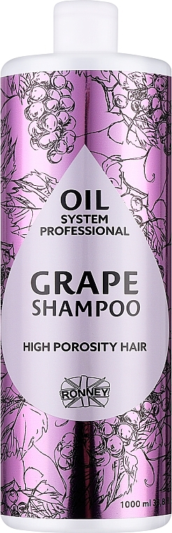 Шампунь для высокопористых волос с маслом винограда - Ronney Professional Oil System High Porosity Hair Grape Shampoo