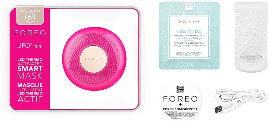 УЦЕНКА Смарт-маска для лица UFO mini для всех типов кожи - Foreo UFO mini Smart Mask Treatment Device for Facial Treatment At-Home, Fuchsia * — фото N3