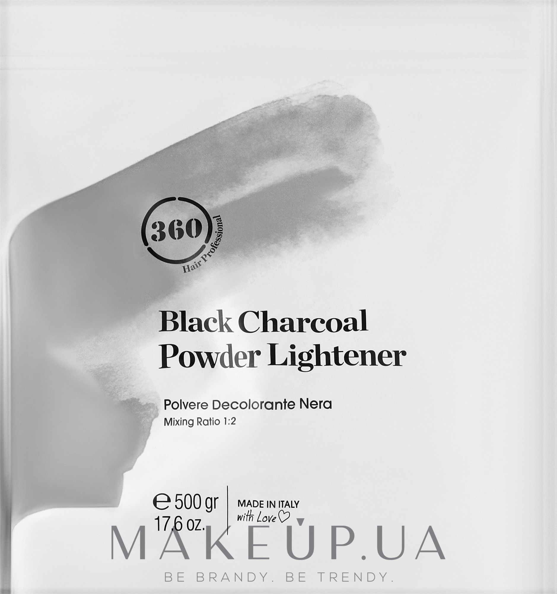Антижелтая осветляющая пудра для волос 9 уровней - 360 Hair Professional Black Charcoal Powder Lightener — фото 500g