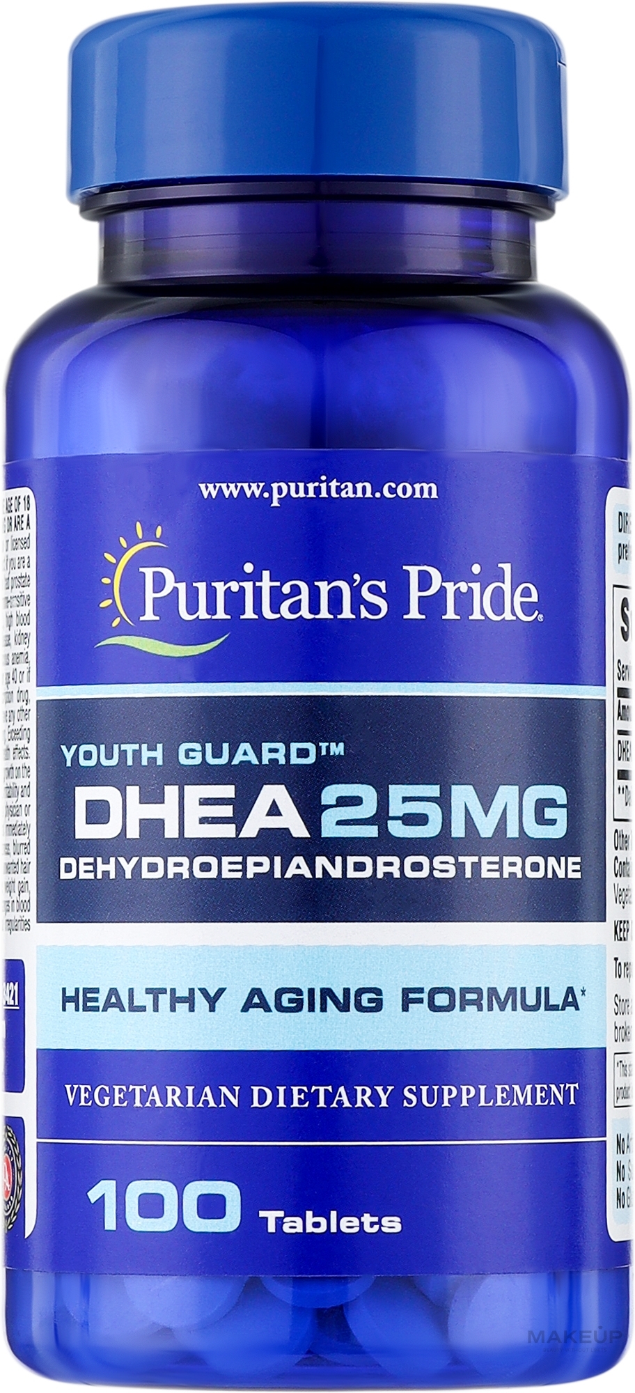 Дієтична добавка "Дегідроепіандростерон", 25 мг - Puritan's Pride DHEA — фото 100шт