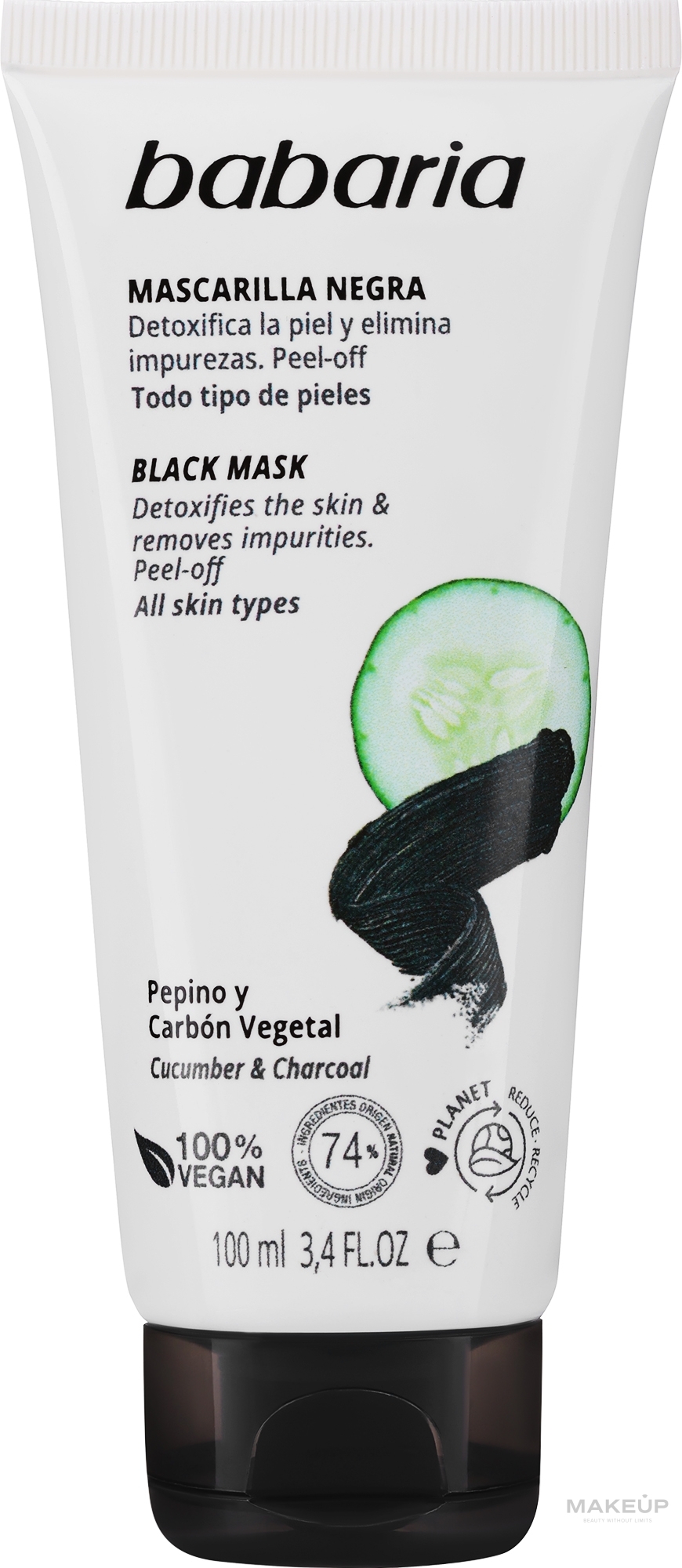 Черная маска для лица - Babaria Detoxifying Black Mask — фото 100ml