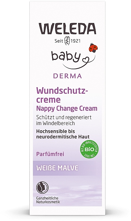 Крем від попрілостей і пелюшковій висипці з алтея для гіперчутливої шкіри - Weleda Weisse Malve Babycreme — фото N3
