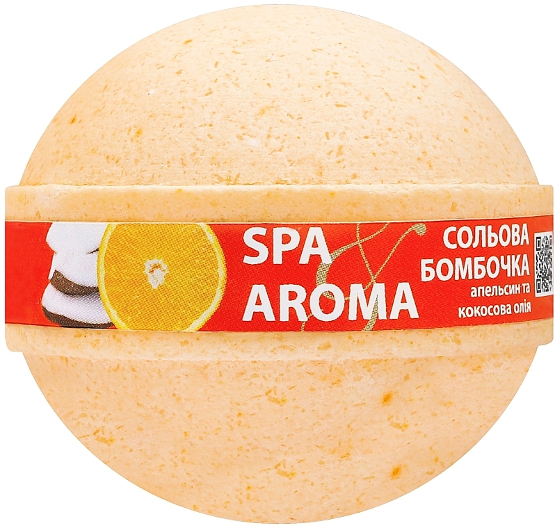 Солевая бомбочка для ванн "Апельсин и кокосовое масло" - Bioton Cosmetics Spa & Aroma Bath Bomb — фото N1