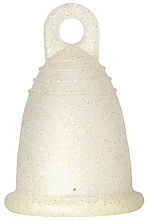 Духи, Парфюмерия, косметика Менструальная чаша с петлей, размер XL, золотой глиттер - MeLuna Sport Menstrual Cup Ring