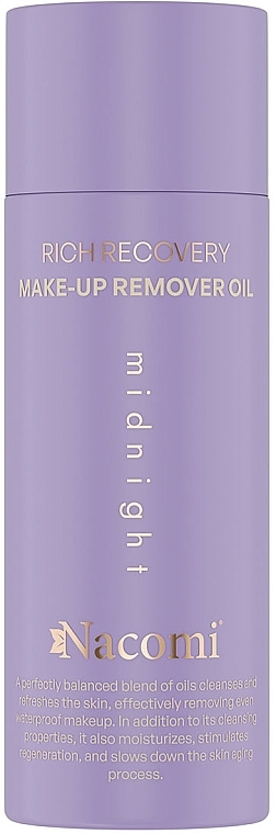 Олія для зняття макіяжу - Nacomi Rich Recovery Midnight Make-Up Remover Oil — фото N1