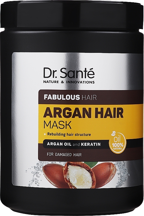 Маска для волос "Восстановление структуры" с маслом арганы и кератином - Dr. Sante Argan Hair