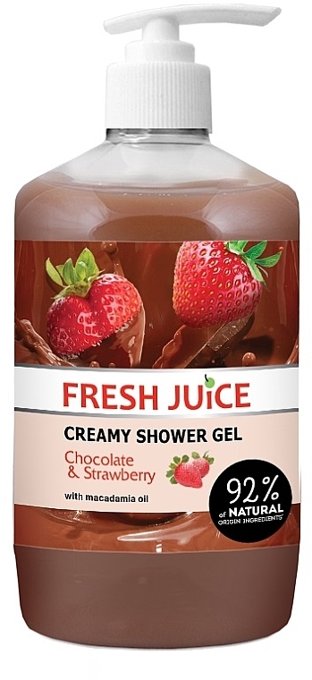 Крем-гель для душа "Шоколад и Клубника" - Fresh Juice Love Attraction Chocolate & Strawberry — фото N1