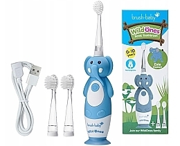Электрическая зубная щетка, 0-10 лет - Brush-Baby WildOnes Evie Elephant Sonic Toothbrush — фото N1