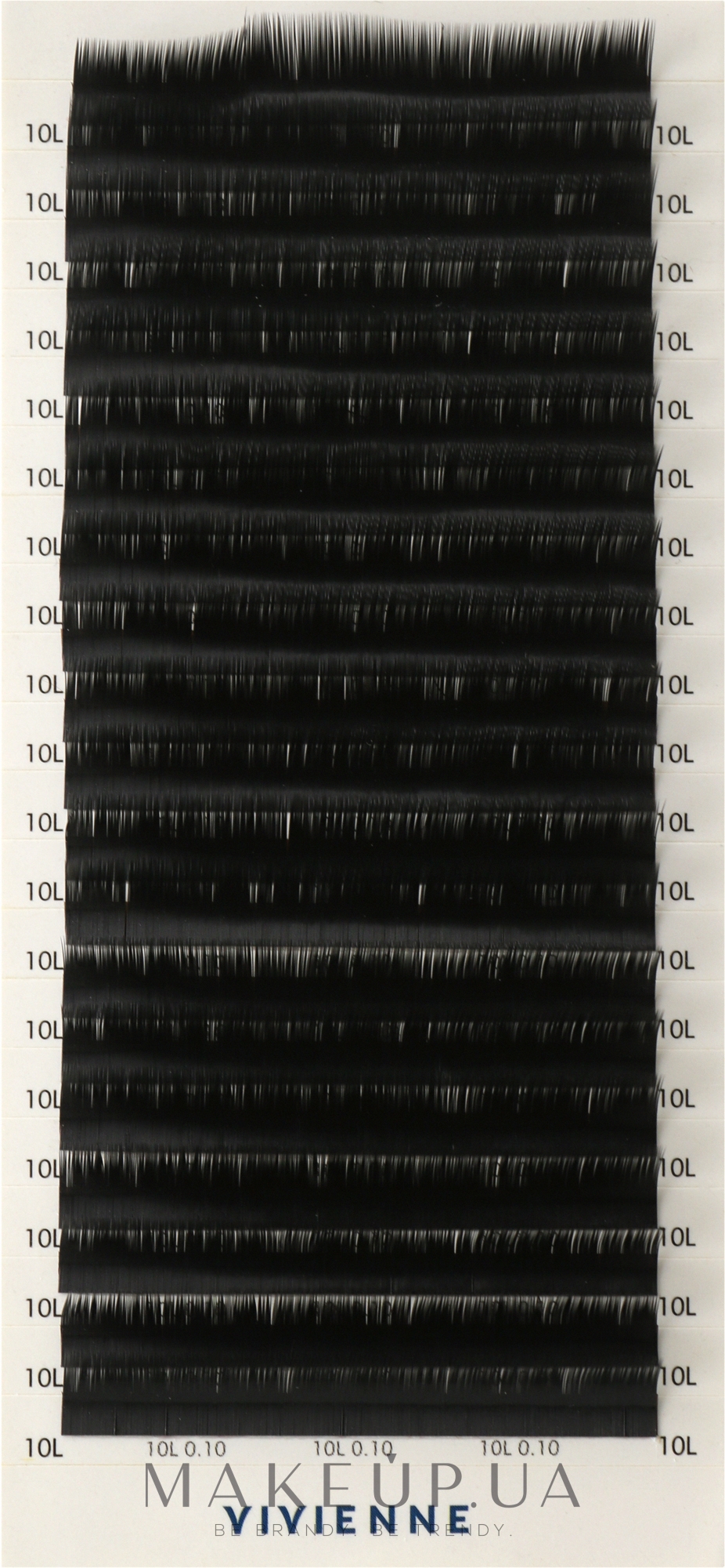 Накладные ресницы "Elite", черные, 20 линий (0,1, L, 10) - Vivienne — фото 1уп
