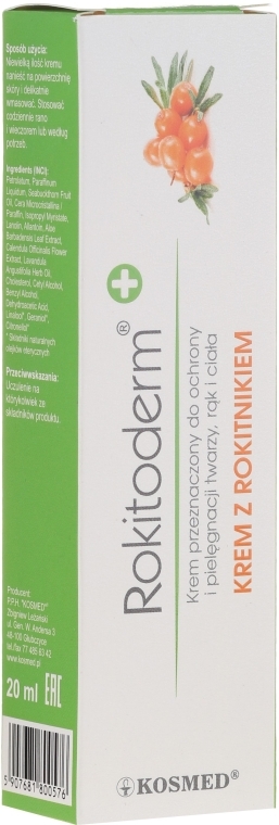 Крем для догляду за шкірою з обліпихою - Kosmed Rokitoderm — фото N1