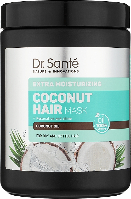 УЦЕНКА Маска для волос "Восстановление и блеск" - Dr. Sante Coconut Hair * — фото N3