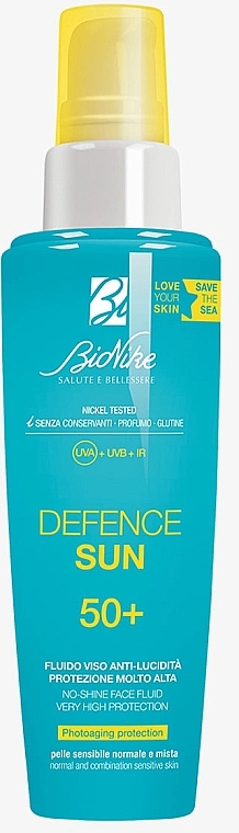 Сонцезахисний флюїд для обличчя - BioNike Defence Sun SPF50+ No-Shine Face Fluid — фото N1