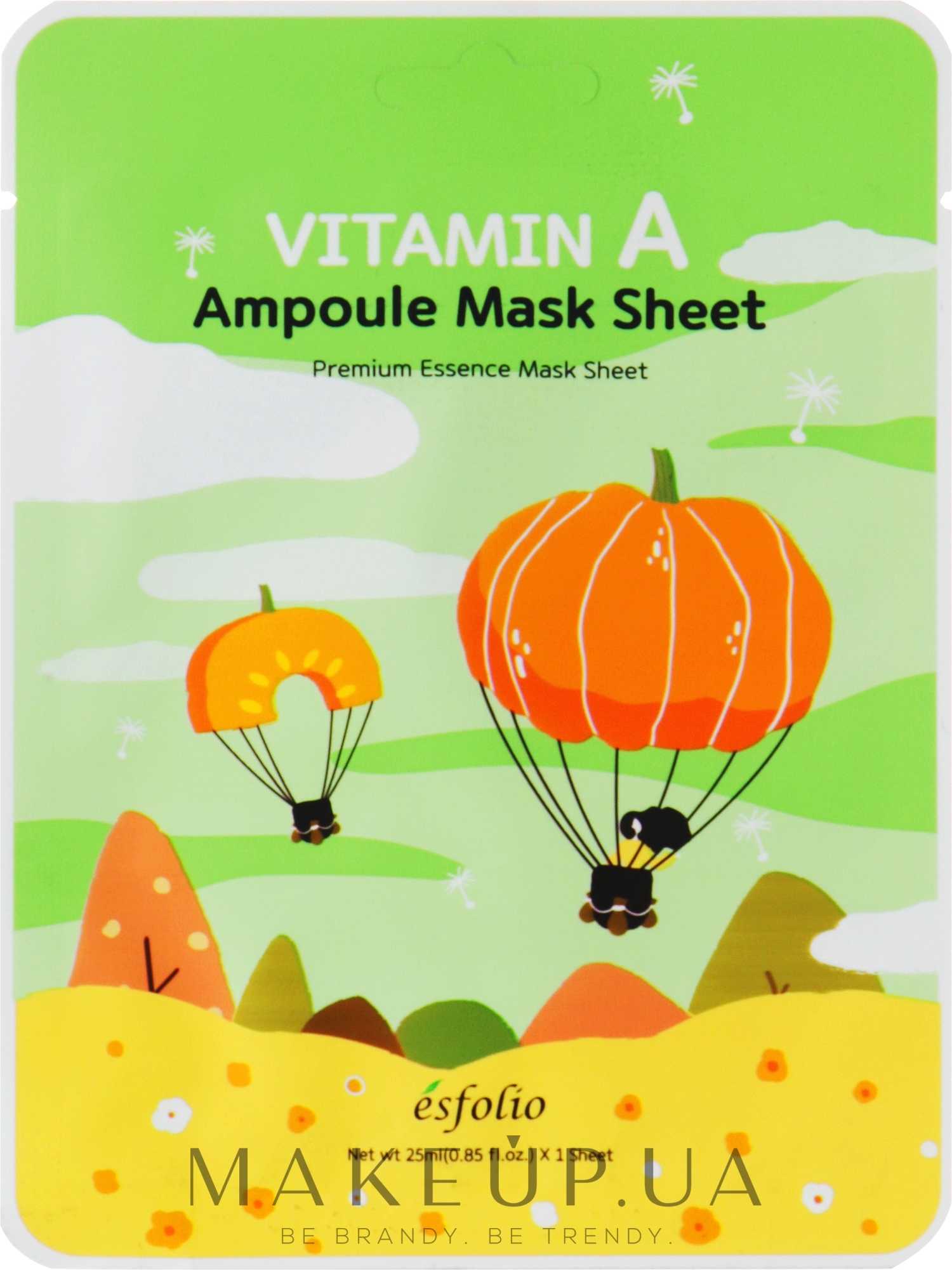 Омолоджувальна маска для обличчя з вітаміном А - Esfolio Vitamin A Ampoule Mask Sheet — фото 23ml