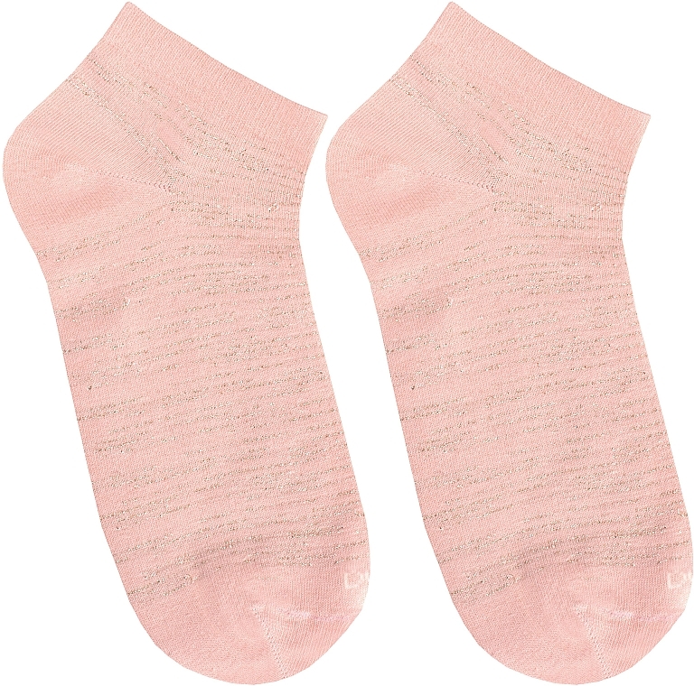 Носки женские демисезонные с люрексом, 3241, персиковые - Duna — фото N1