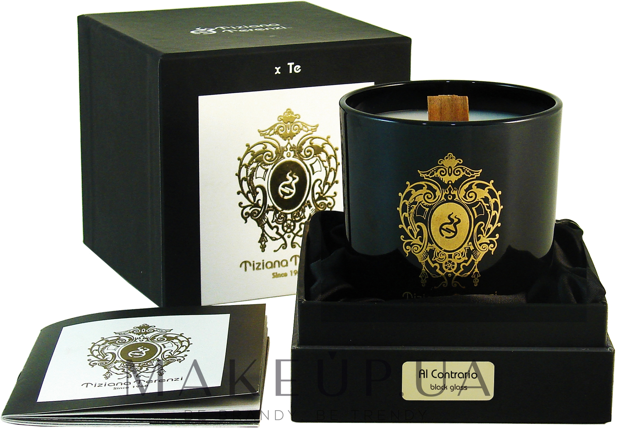 Tiziana Terenzi Al Contrario Scented Candle in Black Glass - Ароматична свічка — фото 170g