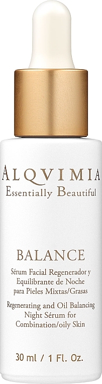 Балансирующая ночная сыворотка для лица - Alqvimia Regenerating And Oil Balancing Night Serum  — фото N1