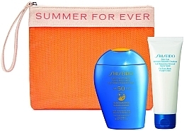 Духи, Парфюмерия, косметика Набор - Shiseido Sun Protection Essentials (lot/150ml + emuls/75ml + pouch)