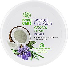 Массажный крем с релаксирующим эффектом - Bulgarian Rose Herbal Care Lavender & Cococnut Massage Cream — фото N1