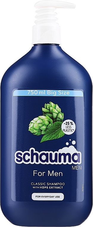 Шампунь для мужчин с хмелем для ежедневного применения - Schauma Men Classic Shampoo With Hops For Everyday Use