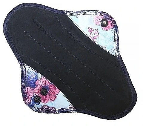 Багаторазова щоденна прокладка з бавовни чорного кольору з квітами - Soft Moon Ultra Comfort Mini — фото N2