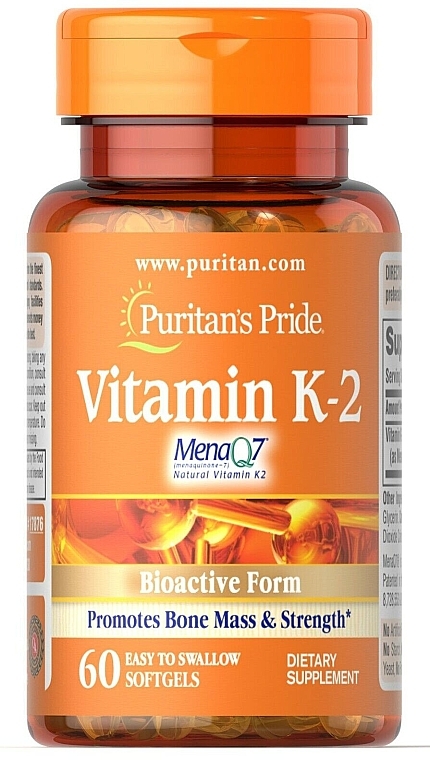 Дієтична добавка "Вітамін К2" - Puritan's Pride Vitamin K-2 MenaQ7 50 mcg — фото N1