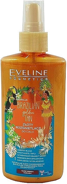 Шимер для тіла - Eveline Cosmetics Brazilian Body Golden Tan Body Shimmer — фото N1