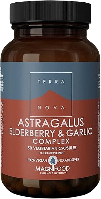 Пищевая добавка "Комплекс астрагала, бузины, чеснока" - Terranova Astragalus Elderberry & Garlic Complex — фото N1