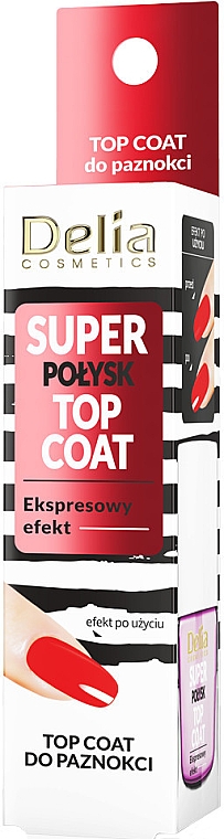 Закріплювач для лаку з ефектом мега-блиску - Delia Super Gloss Top Coat — фото N2