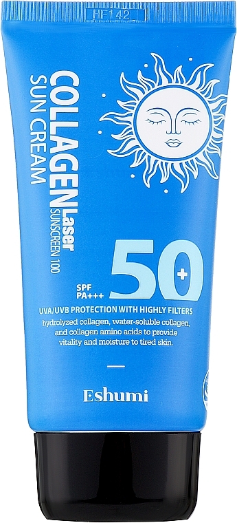 Солнцезащитный крем c коллагеном SPF 50 PA+++ - Eshumi Collagen Lazer Sunscreen 100 Sun Cream — фото N1
