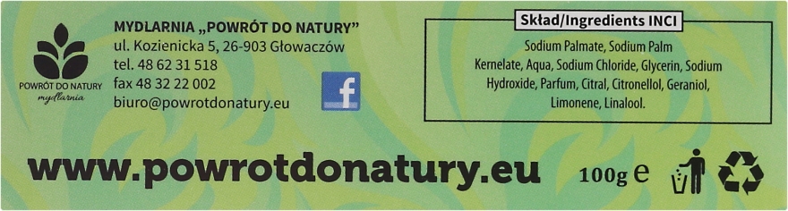 Натуральне мило "Олія лимонної трави і лаванди" - Powrot do Natury Natural Soap Lemon grass and lavender Oil — фото N3