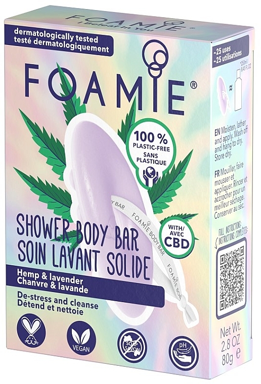 Твердый гель для душа - Foamie Hemp & Lavander Shower Body Bar — фото N2