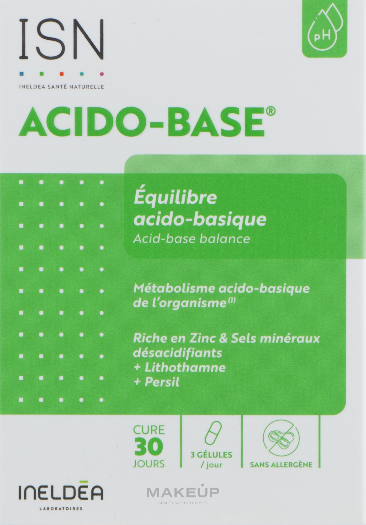 Комплекс "ACIDO-BASE®" для поддержки кислотно-щелочного баланса - Ineldea Sante Naturelle — фото 90шт
