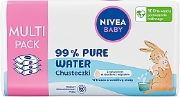 Парфумерія, косметика Біорозкладні серветки, 3 x 57 шт. - Nivea Baby 99% Pure Water