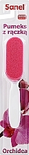 Пемза косметична з ручкою "Orchidea", рожева - Sanel — фото N1