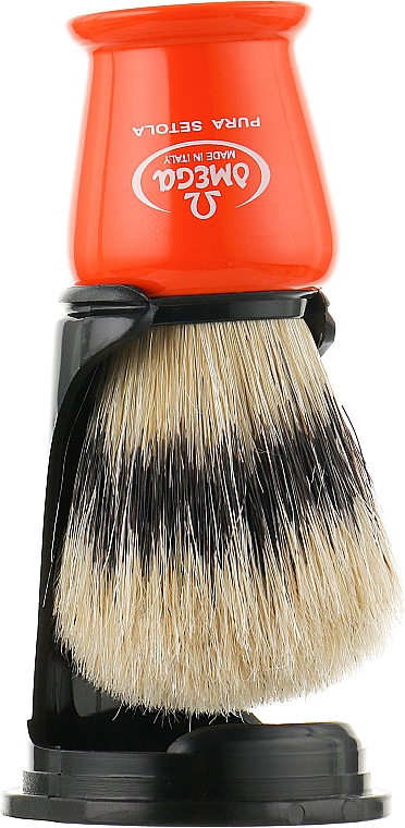 Помазок для гоління з ворсом зі щетини кабана, помаранчевий - Omega Shaving Brush — фото N1