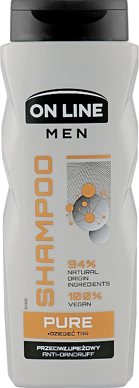 Дьогтьовий шампунь проти лупи для чоловіків - On Line Men Pure Shampoo — фото N1