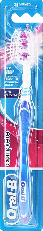 Зубная щетка, мягкая, темно-синяя - Oral-B Complete Clean&Sensitive Soft Toothbrush — фото N1