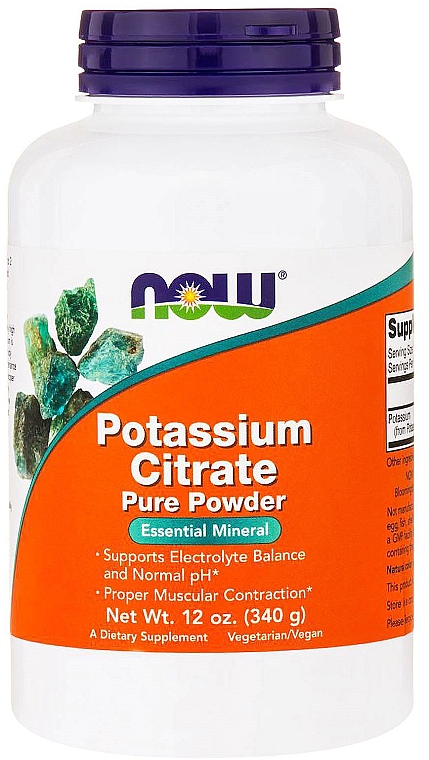 Чистый порошок цитрата калия - Now Foods Potassium Citrate Pure Powder — фото N1