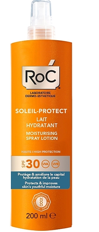 Сонцезахисне молочко-спрей - RoC Soleil-Protect Lotion Spray Moisturizing SPF30 — фото N1