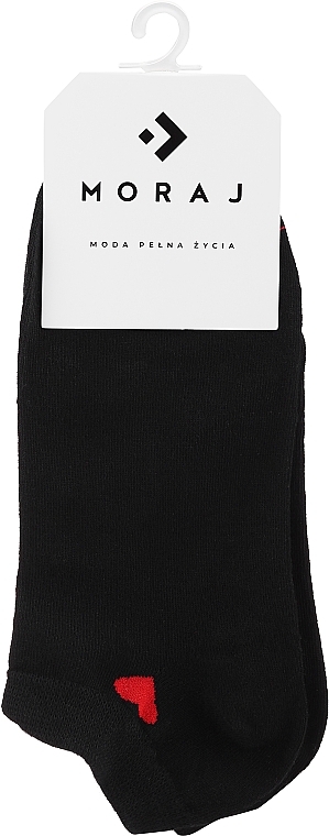 Подарочные носки "Валентинки" с сердечком, 1 пара, черные - Moraj — фото N1