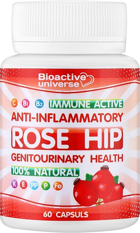 Шипшина в капсулах для зміцнення й підтримки імунітету - Bioactive Universe Immune Active Rose Hip — фото N1