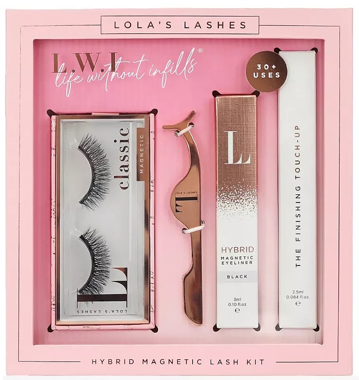 Набір - Lola's Lashes Queen Me Hybrid Magnetic Eyelash Kit (eyeliner/3ml + remover/2.5ml + eyelashes/2pcs + applicator) — фото N1