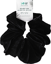 Вельветова резинка для волосся, чорна - Yeye Velvet XXL — фото N1
